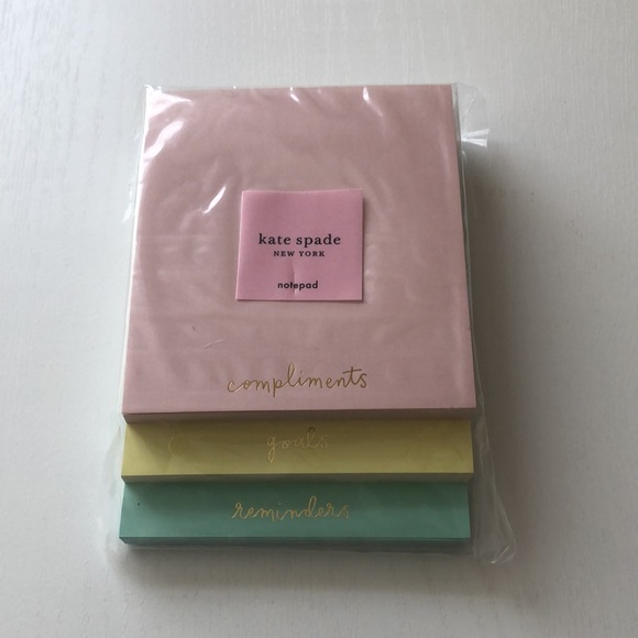 Kate Spade New York -Compliments, Goals, Reminders Stacked Notepad (NWT) - Picture 2 of 7